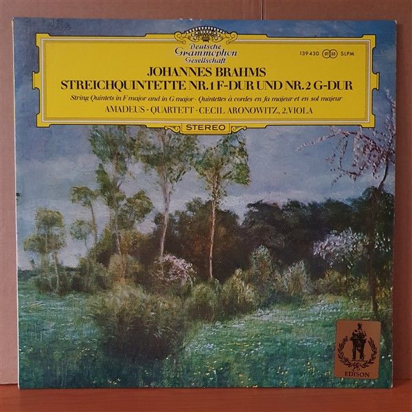 JOHANNES BRAHMS: STREICHQUINTETTE NR.1 F-DUR UND NR.2 G-DUR / AMADEUS-QUARTETT, CECIL ARONOWITZ (1968) - LP 2.EL PLAK