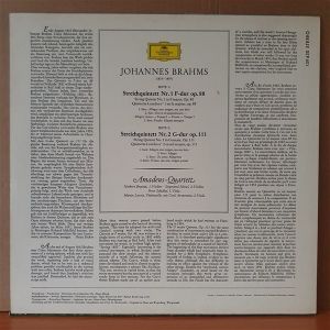 JOHANNES BRAHMS: STREICHQUINTETTE NR.1 F-DUR UND NR.2 G-DUR / AMADEUS-QUARTETT, CECIL ARONOWITZ (1968) - LP 2.EL PLAK