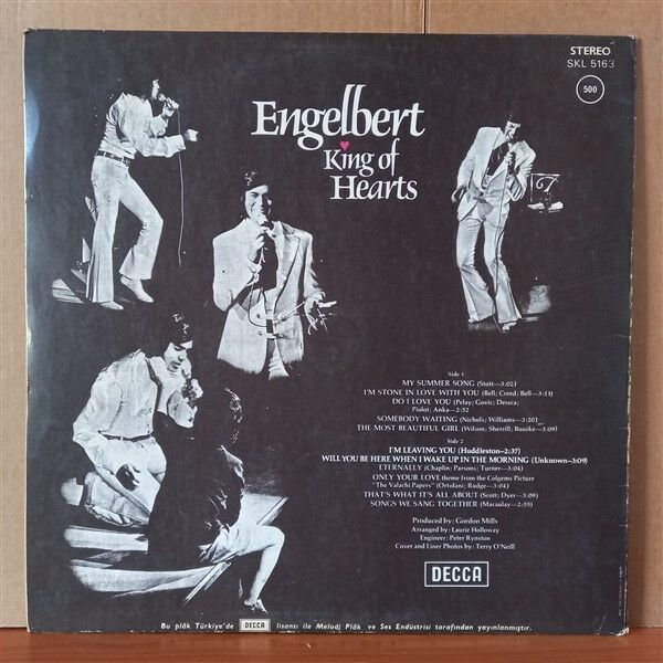 ENGELBERT HUMPERDINCK – ENGELBERT KING OF HEARTS (1973) - LP 2.EL YERLİ BASKI PLAK