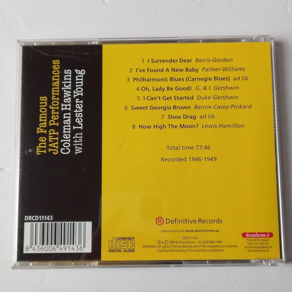 COLEMAN HAWKINS, LESTER YOUNG – THE FAMOUS JATP PERFORMANCE COLEMAN HAWKINS WITH LESTER YOUNG (1999) - CD 2.EL