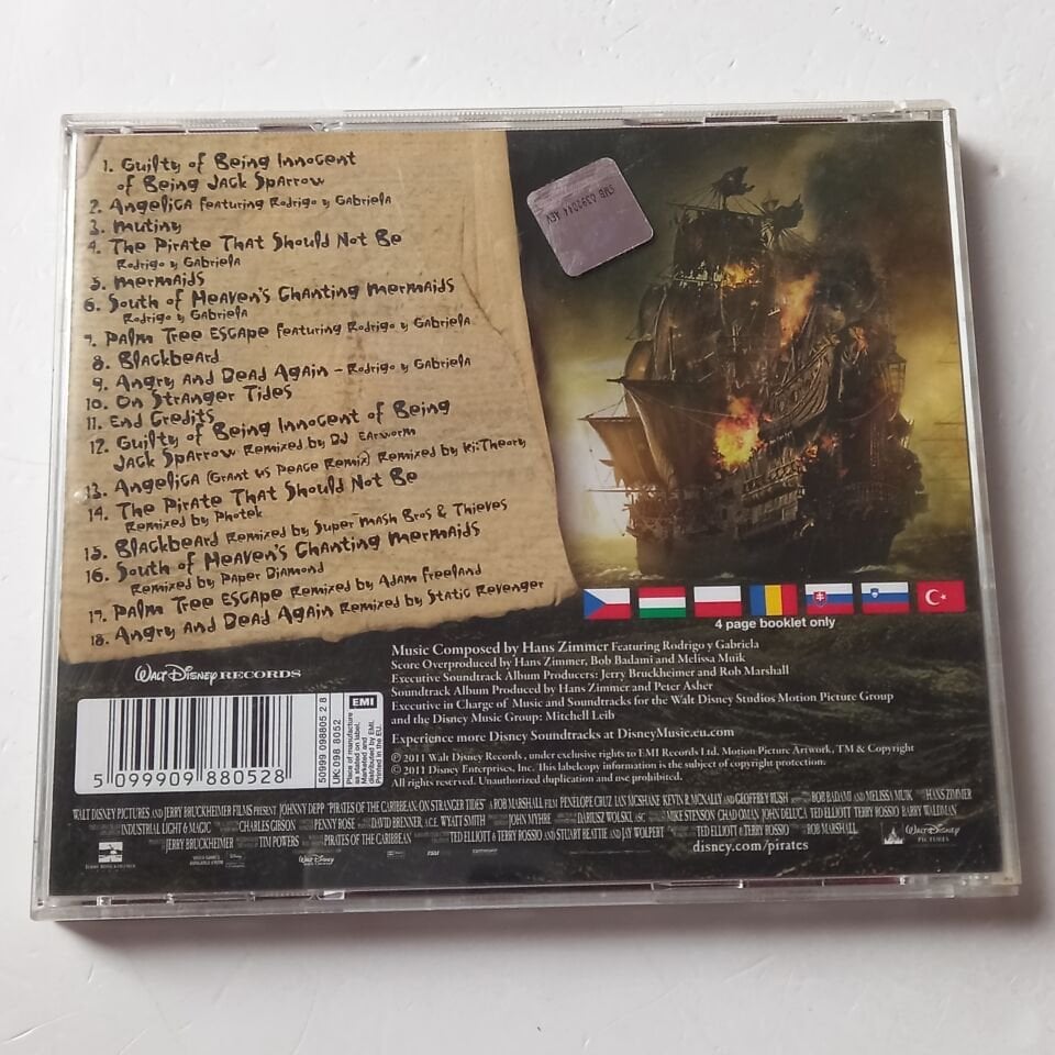 PIRATES OF THE CARIBBEAN: ON STRANGER TIDES / AN ORIGINAL WALT DISNEY RECORDS SOUNDTRACK - HANS ZIMMER (2011) - CD 2.EL