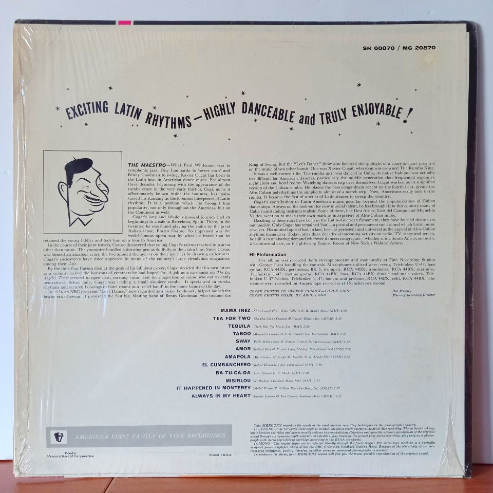 XAVIER CUGAT AND HIS ORCHESTRA – THE BEST OF CUGAT (1961) - LP 2.EL PLAK