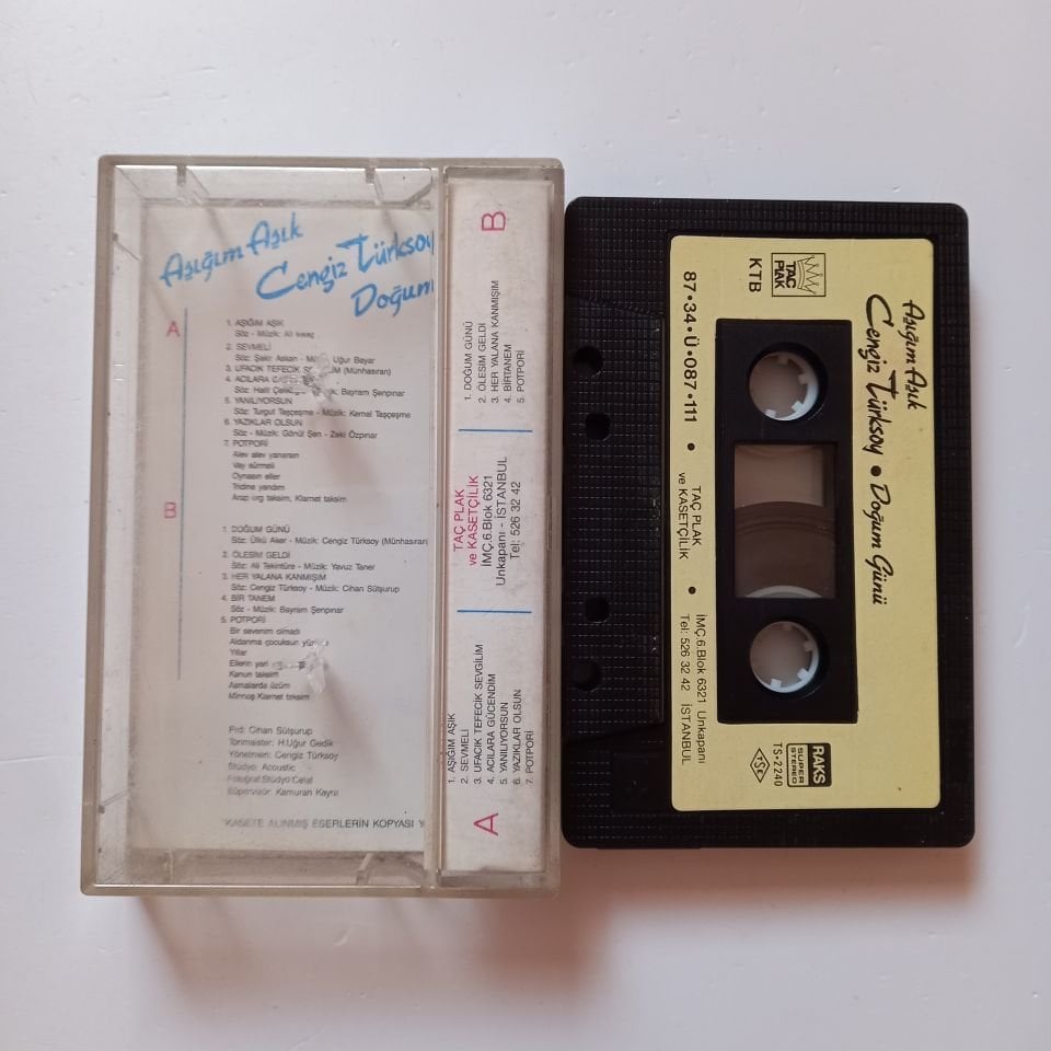 CENGİZ TÜRKSOY - AŞIĞIM AŞIK / DOĞUM GÜNÜ (1987) - KASET 2.EL