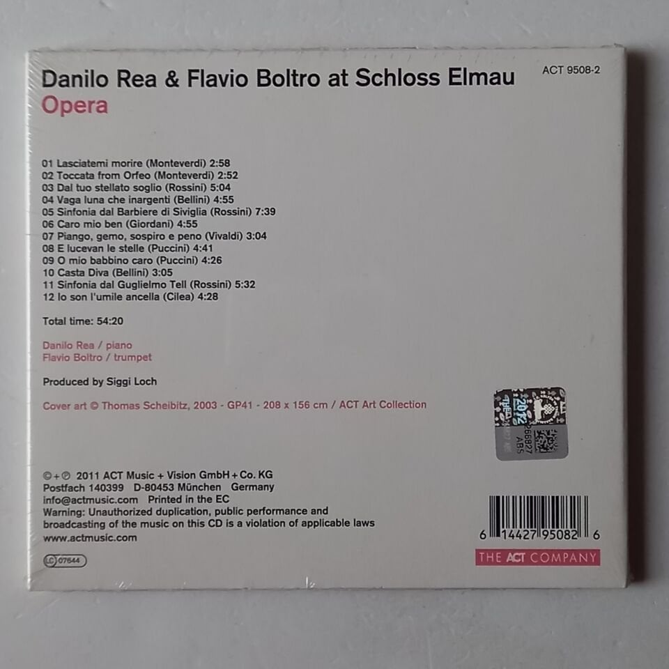 DANILO REA & FLAVIO BOLTRO – AT SCHLOSS ELMAU OPERA (2011) - CD DIGIPAK AMBALAJINDA SIFIR