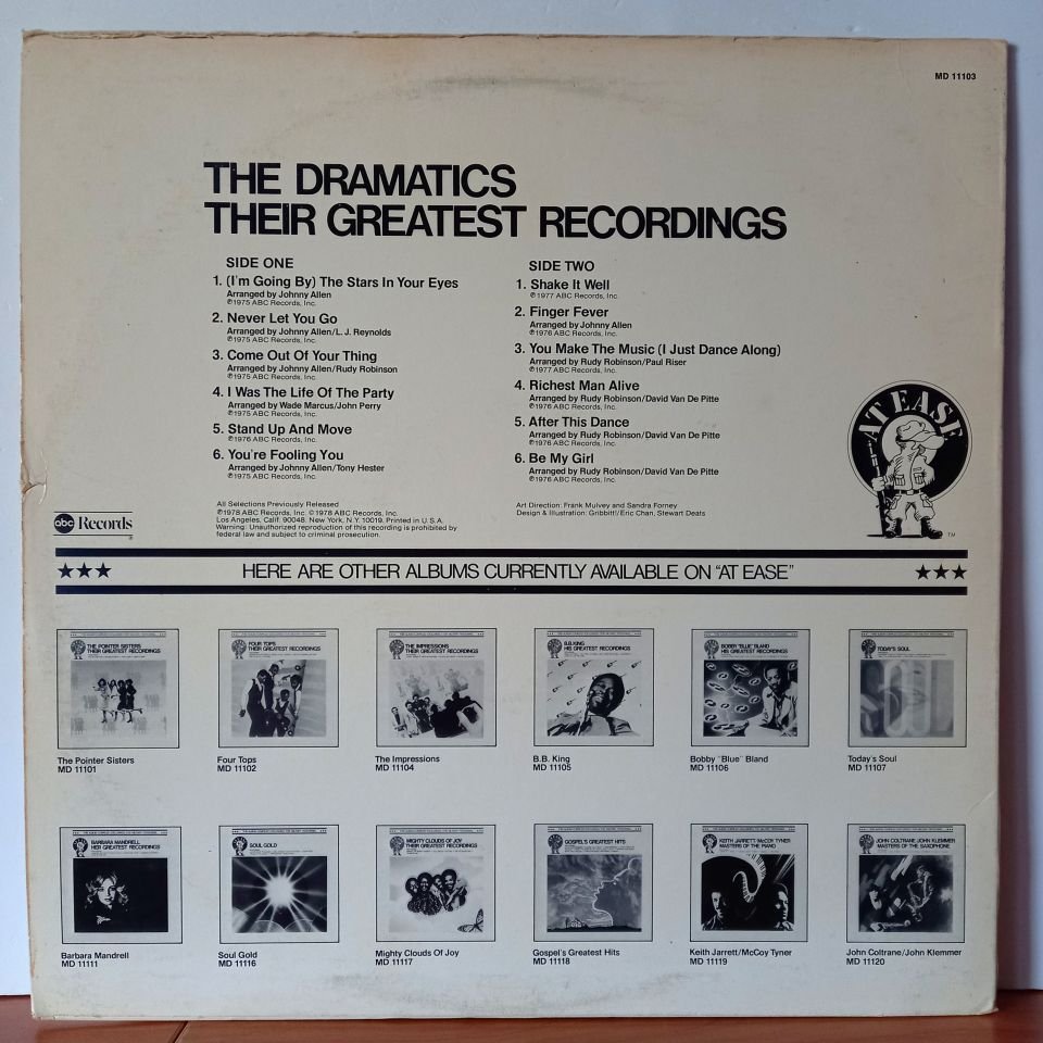 THE DRAMATICS – THEIR GREATEST RECORDINGS (1978) - LP 2.EL PLAK