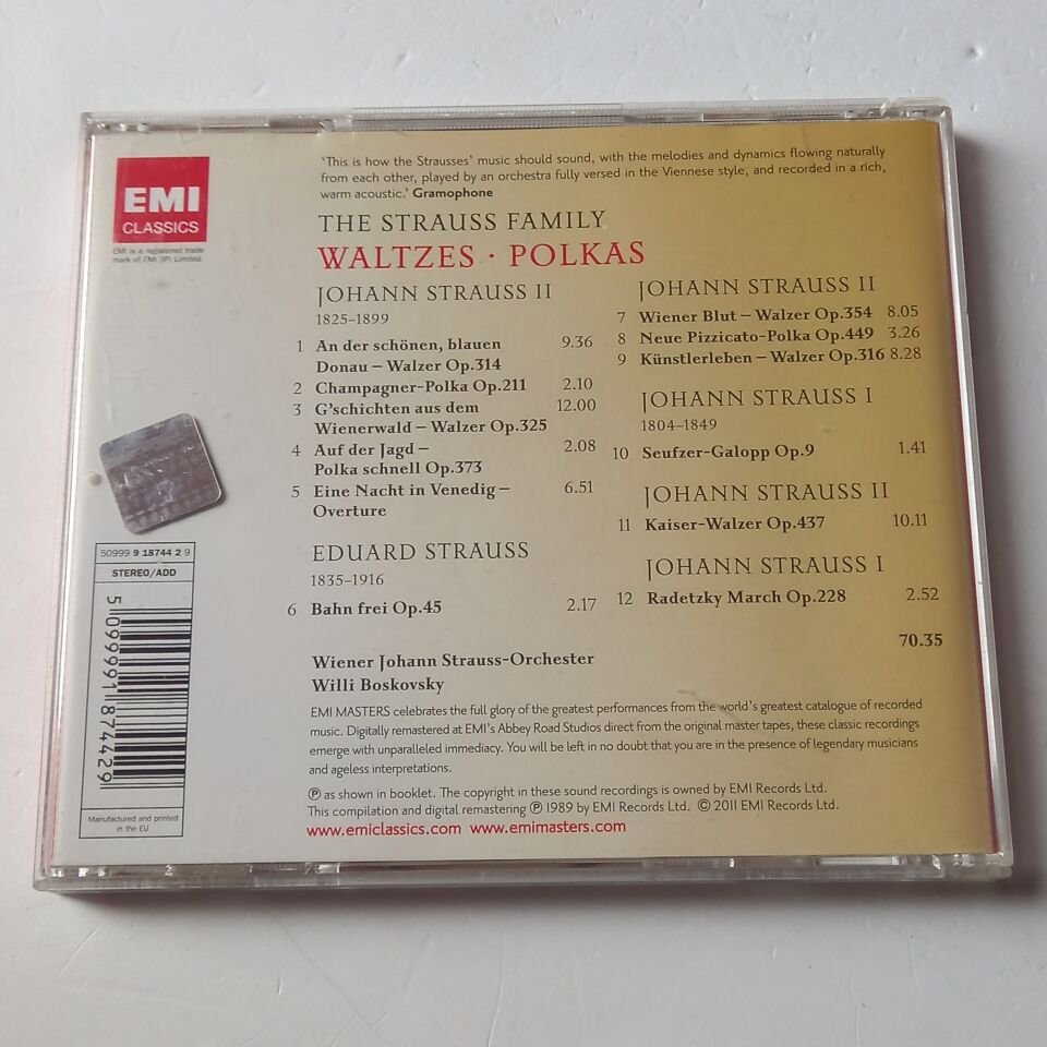 THE STRAUSS FAMILY: WALTZES, POLKAS - WILLI BOSKOVSKY (1989) - CD 2.EL