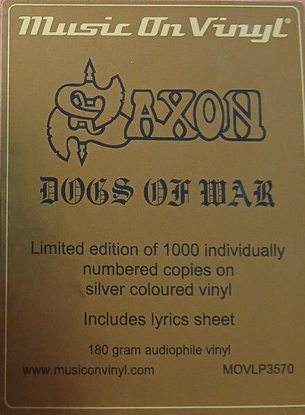 SAXON – DOGS OF WAR (1995) - LP 2025 NUMBERED REISSUE 180GR SILVER COLOURED VINYL  SIFIR PLAK