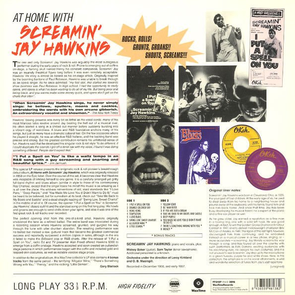SCREAMIN' JAY HAWKINS – AT HOME WITH SCREAMIN' JAY HAWKINS (1958) - LP 2016 REISSUE 180GR SIFIR PLAK