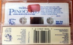 PINOCCHIO - SOUNDTRACK CASSETTE MADE IN USA ''NEW''