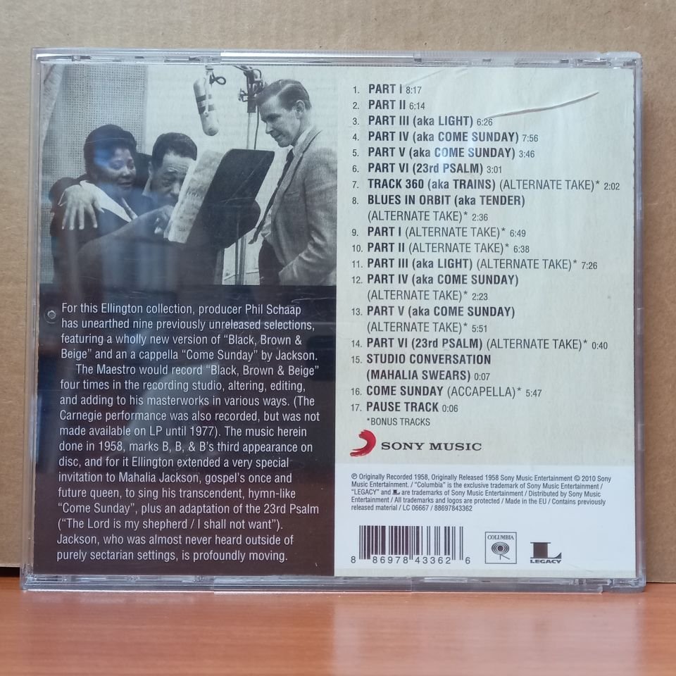 DUKE ELLINGTON AND HIS ORCHESTRA FEATURING MAHALIA JACKSON – BLACK, BROWN AND BEIGE (2010) - CD 2.EL