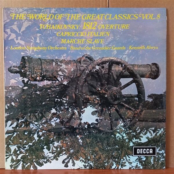THE WORLD OF THE GREAT CLASSICS VOL.8 - TCHAIKOVSKY: 1812 OVERTURE, CAPRICCIO ITALIEN, MARCHE SLAVE / TCHAIKOVSKY, LONDON SYMPHONY ORCHESTRA - BAND OF THE GRENADIER GUARDS - KENNETH ALWYN  (1970) - LP 2.EL PLAK