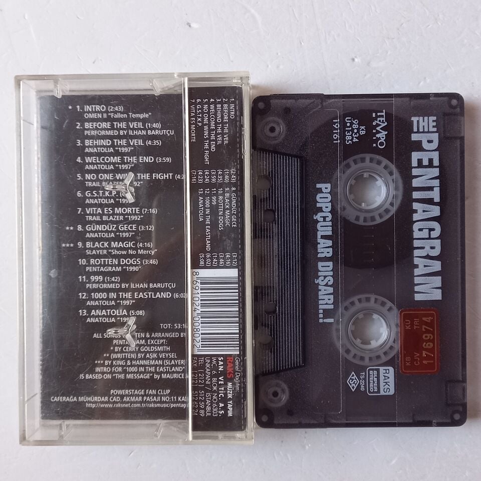 PENTAGRAM - LIVE / POPÇULAR DIŞARI (1998) - KASET 2.EL
