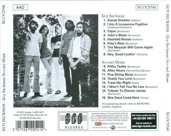 ROY BUCHANAN - ROY BUCHANAN (1972) / SECOND ALBUM (1973) - CD 2002 REISSUE / JEWEL CASE AMBALAJINDA SIFIR