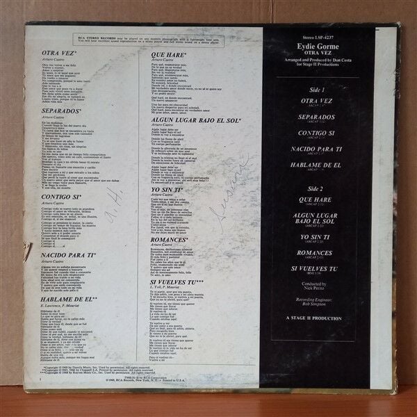 EYDIE GORMÉ – OTRA VEZ (1969) - LP 2.EL PLAK