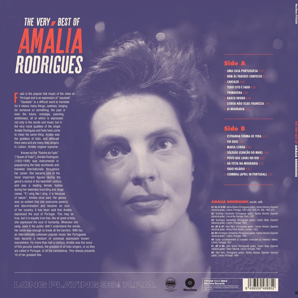 AMALIA RODRIGUES - THE VERY BEST OF AMALIA RODRIGUES / 16 GREATEST HITS (2023) - LP COMPILATION SIFIR PLAK