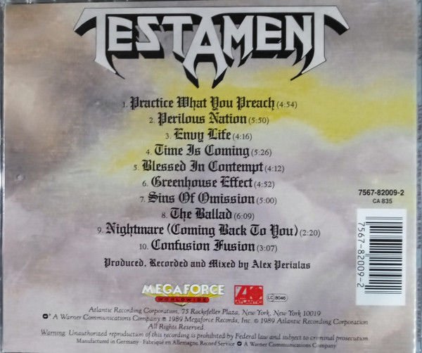 TESTAMENT – PRACTICE WHAT YOU PREACH (1989) - CD REISSUE JEWEL CASE AMBALAJINDA SIFIR