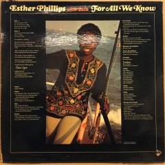 ESTHER PHILLIPS WITH JOE BECK - FOR ALL WE KNOW (1975) - PLAK 2.EL