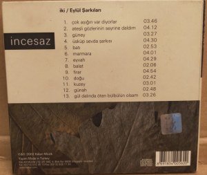 İNCESAZ - İKİ / EYLÜL ŞARKILARI (2002) KALAN MÜZİK CD 2.EL