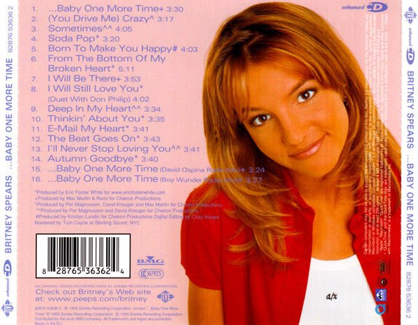 BRITNEY SPEARS – ...BABY ONE MORE TIME (1999) - CD REISSUE JEWEL CASE AMBALAJINDA SIFIR