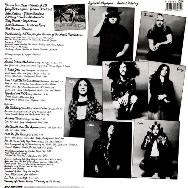 LYNYRD SKYNYRD - SECOND HELPING (1974) - LP 180GR 2001 EDITION SIFIR PLAK