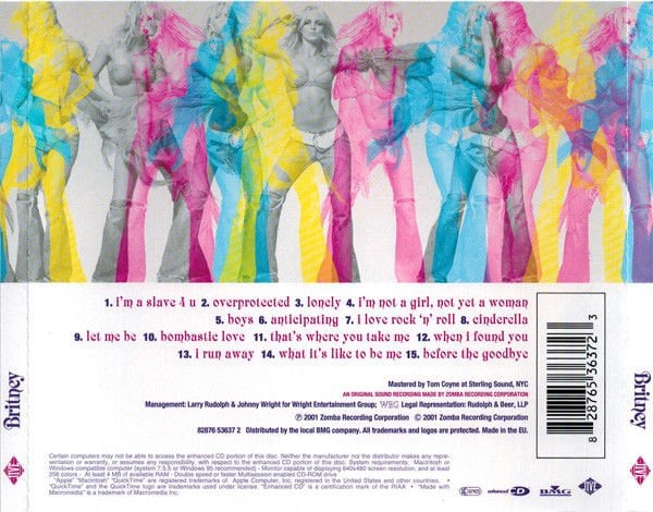 BRITNEY SPEARS – BRITNEY (2001) - CD REISSUE JEWEL CASE AMBALAJINDA SIFIR