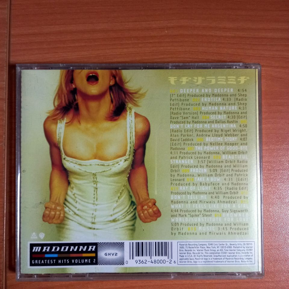 MADONNA – GHV2 / GREATEST HITS VOLUME 2 (2001) - CD COMPLATION 2.EL