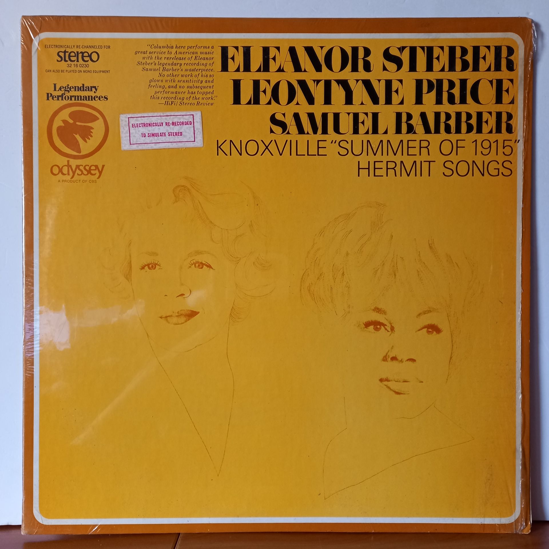 SAMUEL BARBER, ELEANOR STEBER, LEONTYNE PRICE – KNOXVILLE ''SUMMER OF 1915'' / HERMIT SONGS - LP 2.EL PLAK