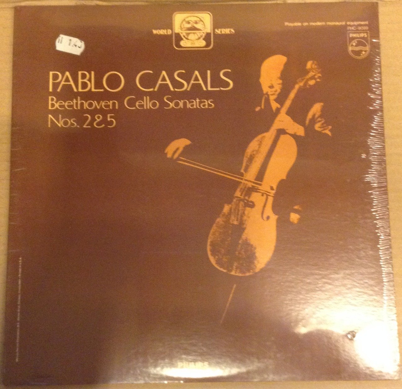 BEETHOVEN CELLO SONATAS NOS. 2&5 PABLO CASALS ESKİ BASKI SIFIR PLAK