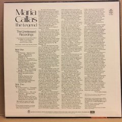 MARIA CALLAS THE LEGEND, THE UNRELEASED RECORDINGS (1978) 2.EL PLAK