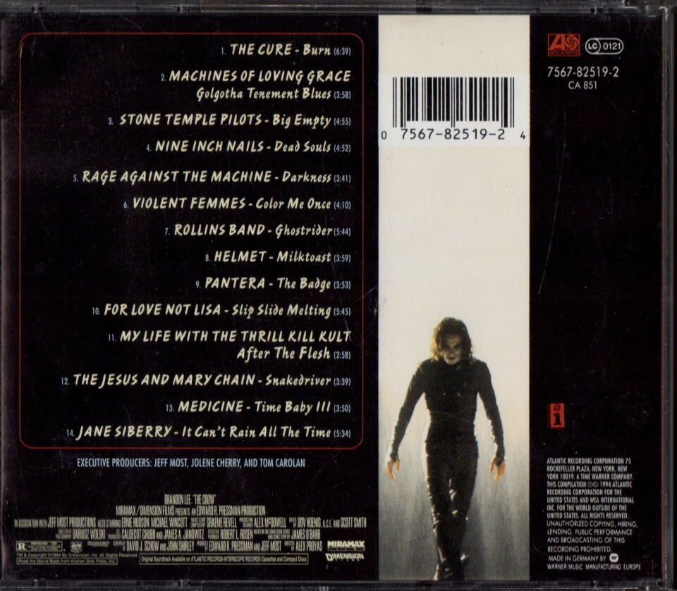 THE CROW SOUNDTRACK - THE CURE, NIN, HELMET, PANTERA, STONE TEMPLE PILOTS, VIOLENT FEMMES (1994) - CD 2.EL