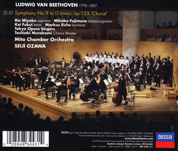 BEETHOVEN: SYMPHONY NO. 9 / SEIJI OZAWA, MITO CHAMBER ORCHESTRA (2018) - CD JEWEL CASE AMBALAJINDA SIFIR