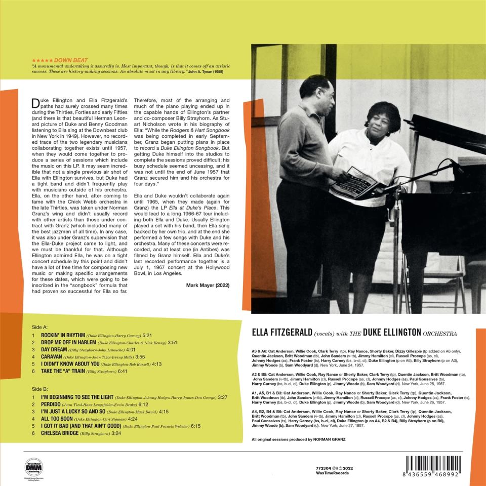 ELLA FITZGERALD & DUKE ELLINGTON - THE BEST OF THE BIG BANDS SESSIONS  - 2022 LP 180GR SIFIR PLAK