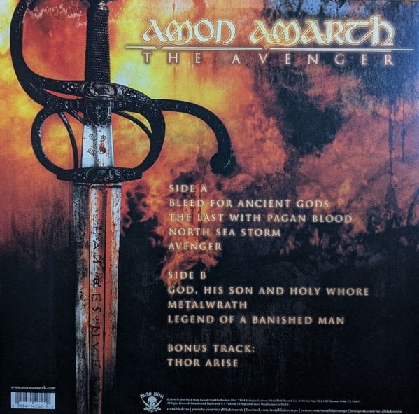 AMON AMARTH - THE AVENGER (1999) - LP 180GR 2016 EDITION REISSUE SIFIR PLAK