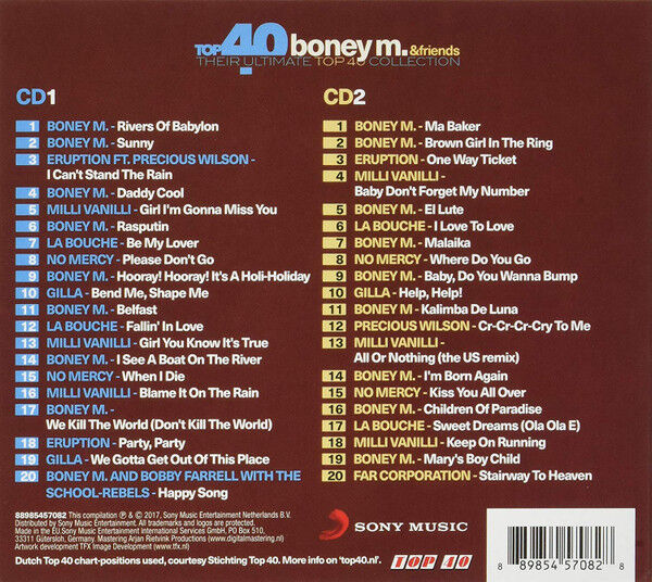 BONEY M. – BONEY M. & FRIENDS / THEIR ULTIMATE TOP 40 COLLECTION (2017) - 2CD JEWEL CASE AMBALAJINDA SIFIR