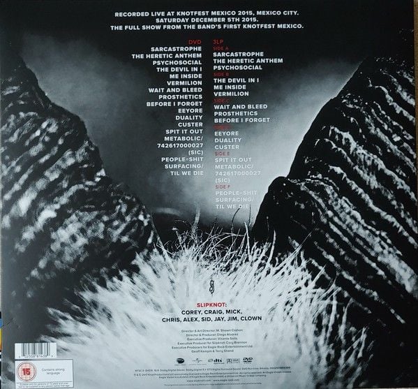 SLIPKNOT - DAY OF THE GUSANO / LIVE IN MEXICO (2017) - 3LP + 1 DVD CLEAR COLURED 2020 EDITION SIFIR PLAK