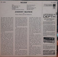 JOHNNY MATHIS - WARM - PLAK 2.EL