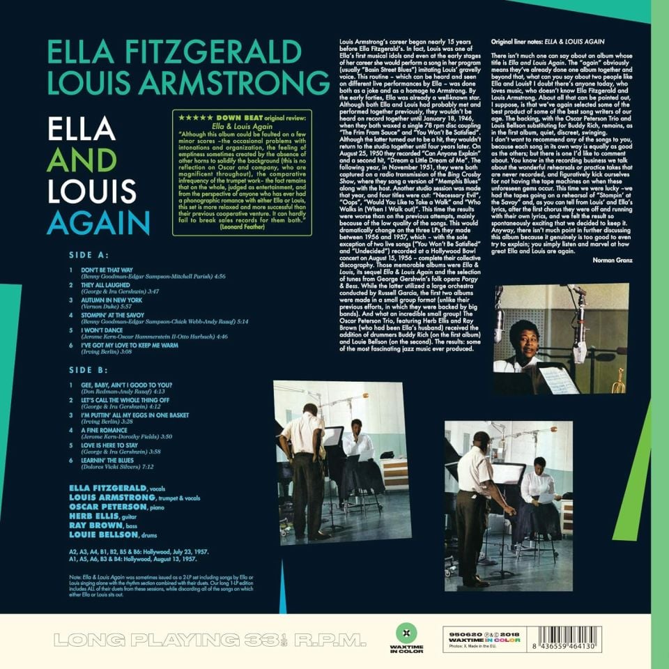 ELLA FITZGERALD & LOUIS ARMSTRONG  - ELLA AND LOUIS AGAIN (1971)  - LP 180GR 2011 EDITION SIFIR PLAK