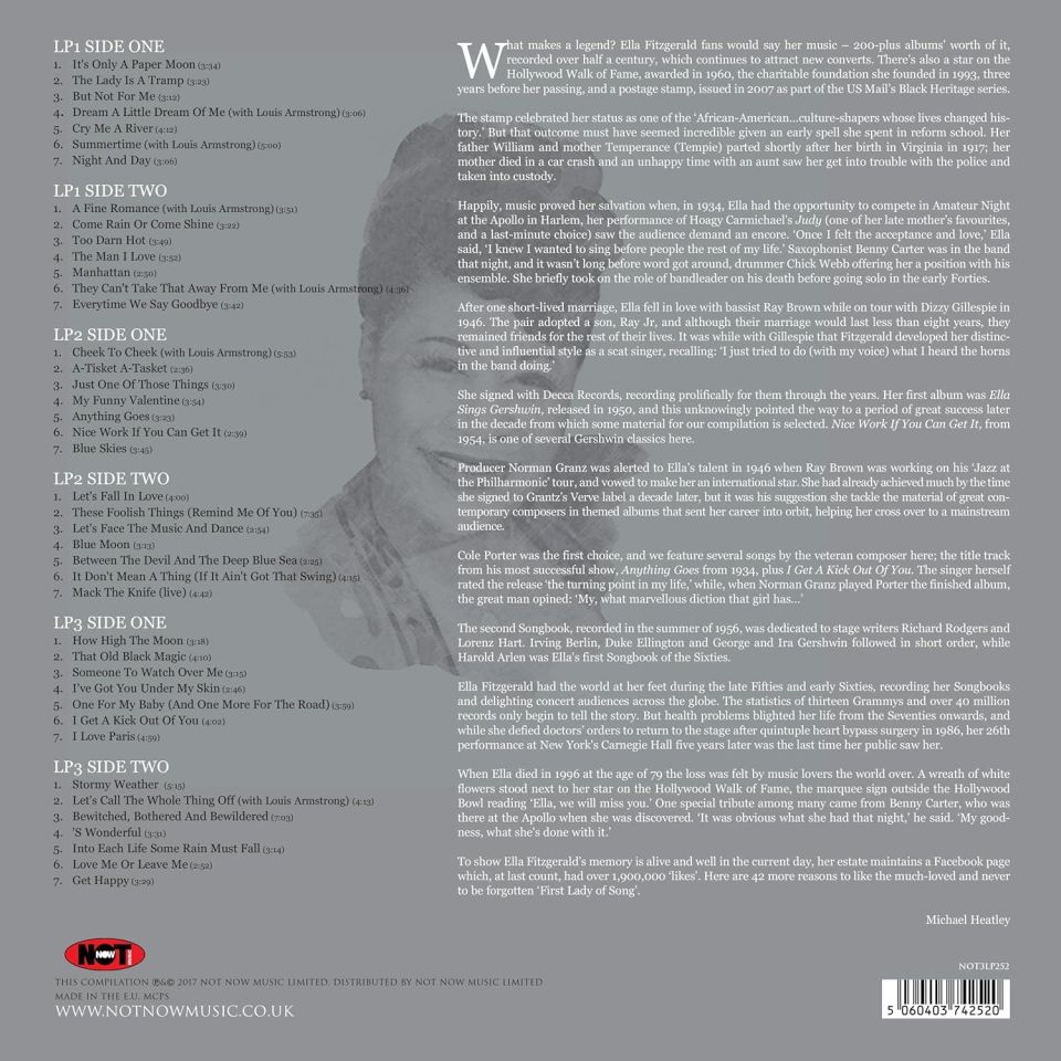 ELLA FITZGERALD - THE PLATINUM COLLECTION - 2017 3LP WHITE COLORED SIFIR PLAK