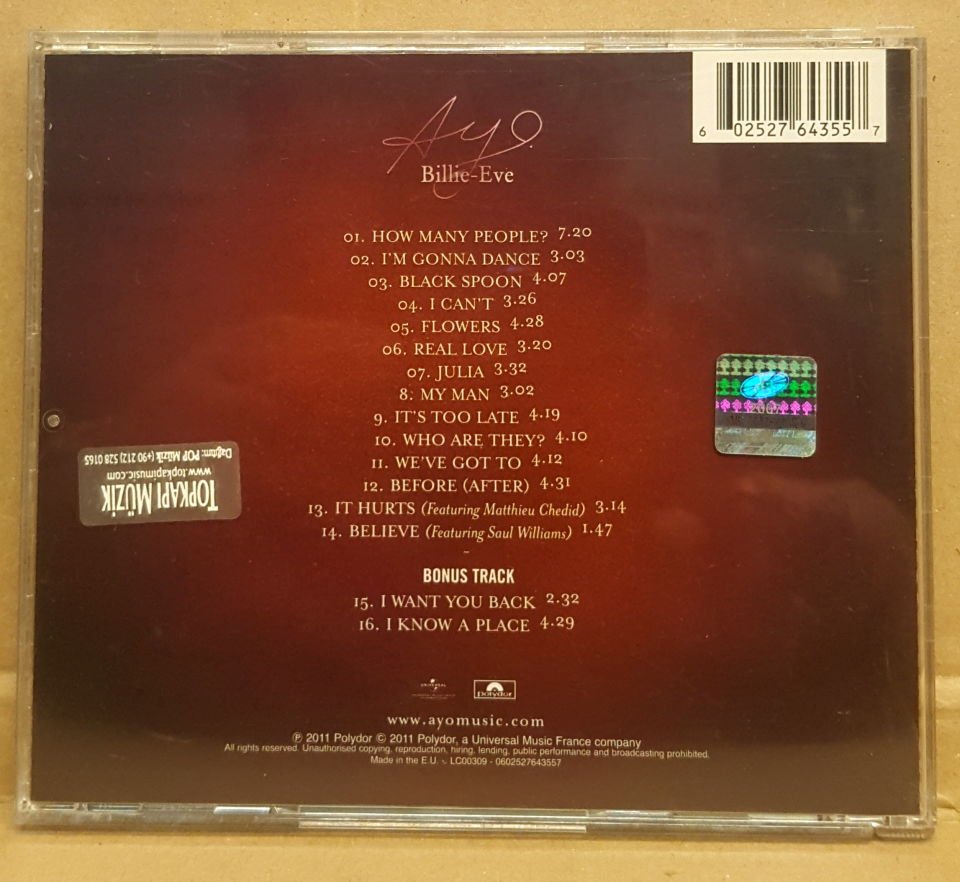 AYO - BILLIE EVE (2011) - CD NEO SOUL , FOLK / JEWEL CASE 2.EL
