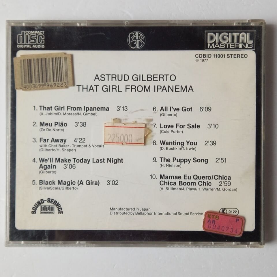 ASTRUD GILBERTO – THAT GIRL FROM IPANEMA (1977) - CD REMASTERED 1985 REISSUE 2.EL