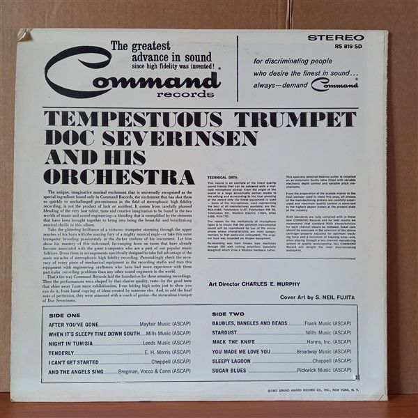 DOC SEVERINSEN AND HIS ORCHESTRA – TEMPESTUOUS TRUMPET (1961) - LP 2.EL PLAK