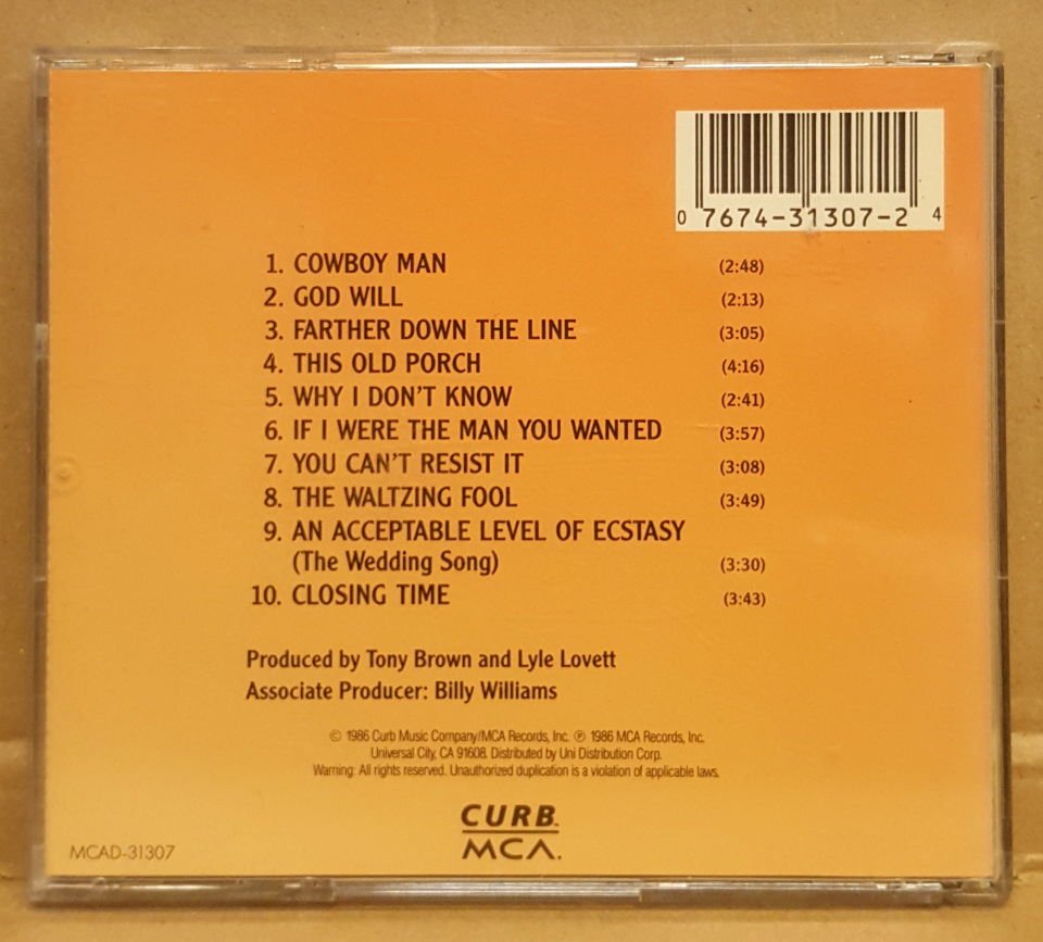 LYLE LOVETT - SAME TITLE (1986) - CD JEWEL CASE 2.EL