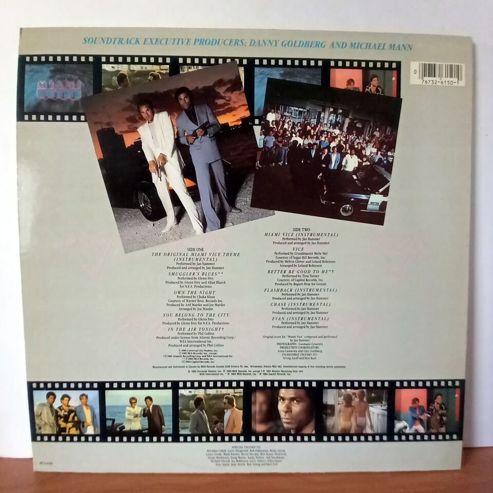 VARIOUS – MIAMI VICE / MUSIC FROM THE TELEVISION SERIES / GLENN FREY, CHAKA KHAN, PHIL COLLINS, TINA TURNER (1985) - LP 2.EL PLAK