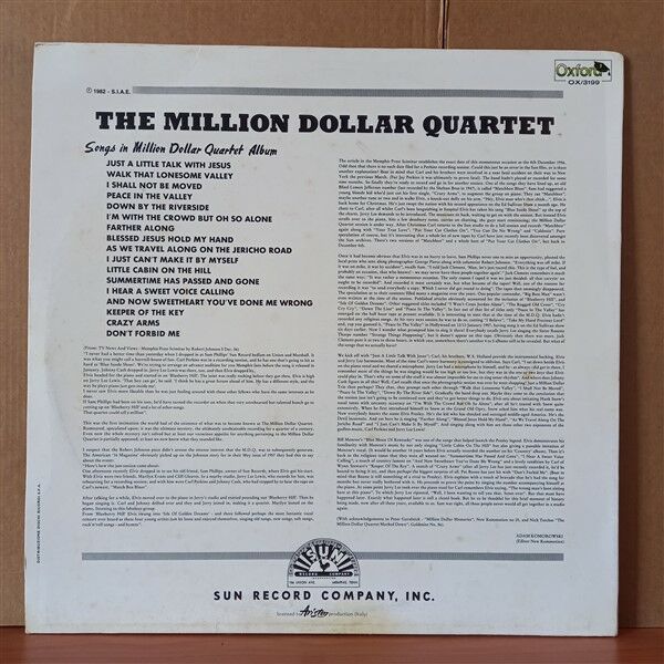 THE MILLION DOLLAR QUARTET – THE MILLION DOLLAR QUARTET (1982) - LP 2.EL PLAK