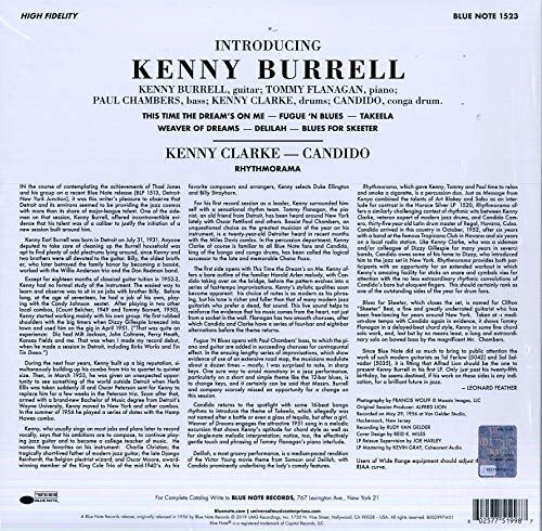 KENNY BURRELL - INTRODUCING KENNY BURRELL (1956) - LP BLUE NOTE TONE POET SERIES 180GR 2019 EDITION SIFIR PLAK