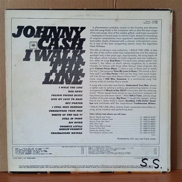 JOHNNY CASH – I WALK THE LINE (1964) - LP 2.EL PLAK