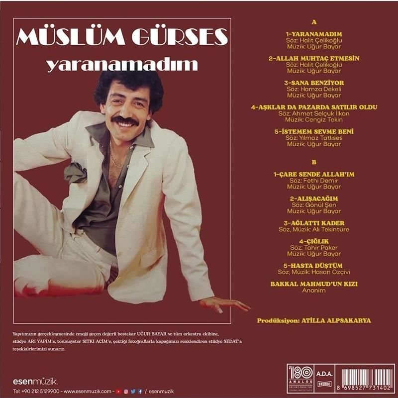 MÜSLÜM GÜRSES - YARANAMADIM (1984) - LP 180GR 2023 BASIM SIFIR PLAK