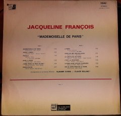 JACQUELINE FRANÇOIS - MADEMOISELLE DE PARIS (1977) - PLAK 2.EL YERLİ BASKI