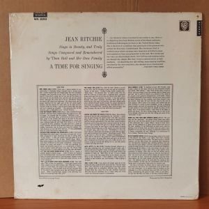 JEAN RITCHIE - A TIME FOR SINGING (1965) - LP DÖNEM BASKISI SIFIR PLAK