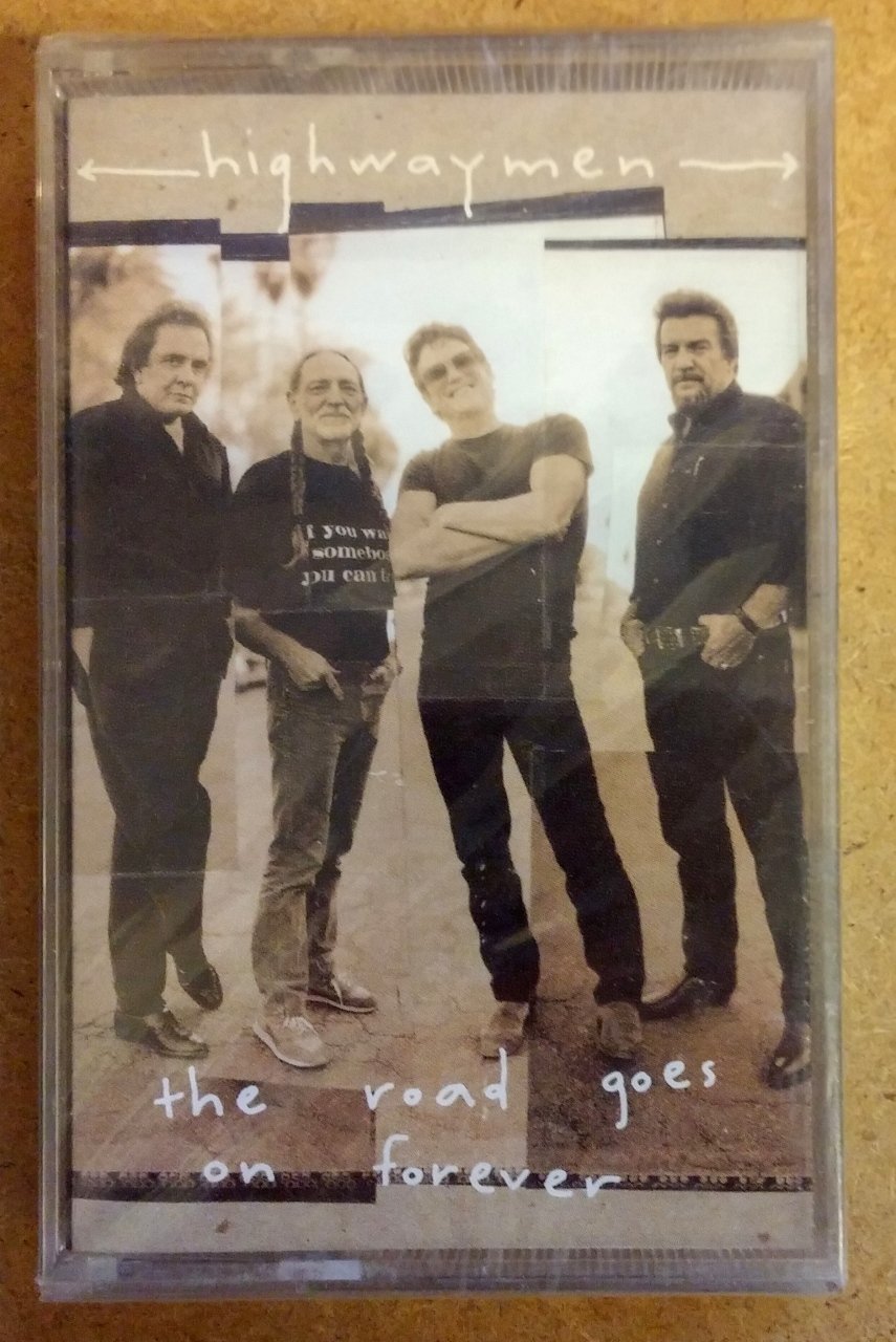 HIGHWAYMEN - ROAD GOES ON FOREVER 1995 CASSETTE UK JOHNNY CASH ''NEW''